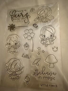 Little Fairies Clear Stamp Set - Black Line Art
